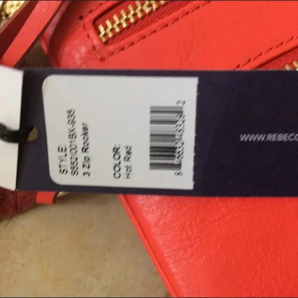 NWT Rebecca Minkoff Crossbody Clutch 3 Three Zip Rocker Hot Red & Dust Bag New